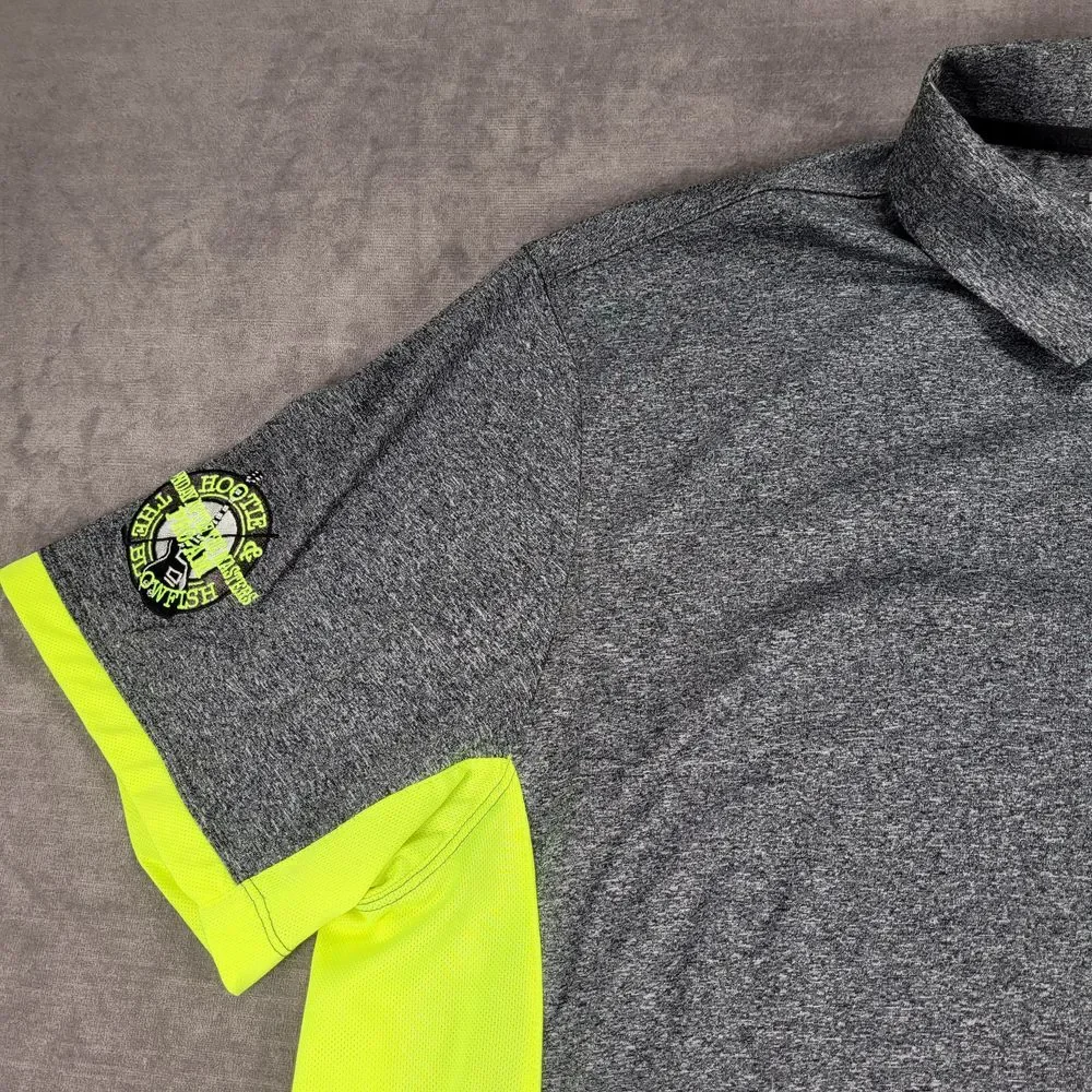 Nike The Hooters & Blowfish Golf Polo Shirt Athletic Fit Gray Neon Green Mens XL